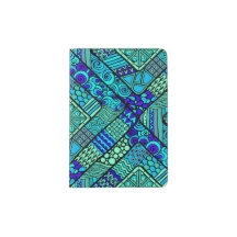 Boho Green blue abstract tribal pattern