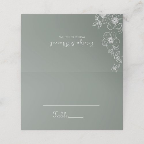 Boho Green Destination Floral Wedding  Place Card