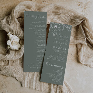 Boho Green Destination Floral Wedding Program