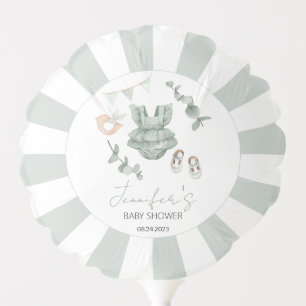 Boho green girl baby shower filled Balloon