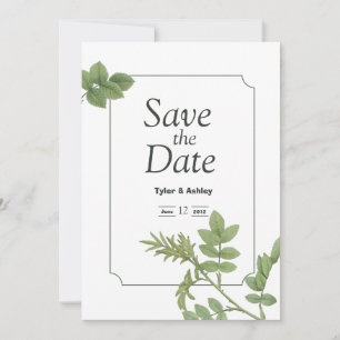Boho Green Mint Elegant Wedding  Invitation