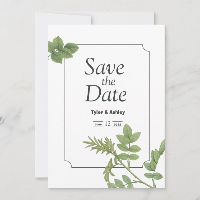 Boho Green Mint Elegant Wedding  Invitation (Front)