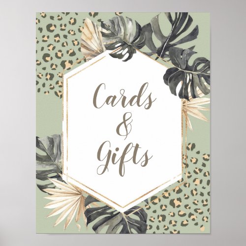 Boho Green Sage Wild One Birthday Cards  Gifts Poster