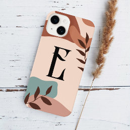 Boho Green Terracotta Monogram iPhone 14 Case