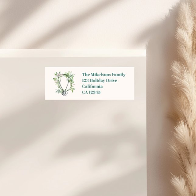 Boho Green Watercolor Nursing School Graduate  Label (Creator Uploaded)