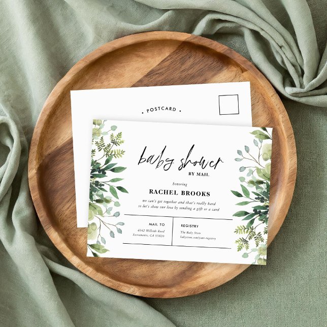 Boho Greenery Baby Shower by Mail Invitation (Creator Uploaded)