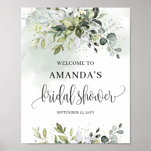 Boho greenery bridal shower welcome sign