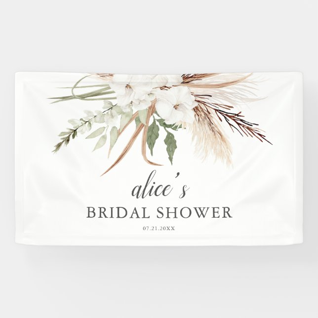 Boho Greenery Eucalyptus Bridal Shower Banner (Horizontal)
