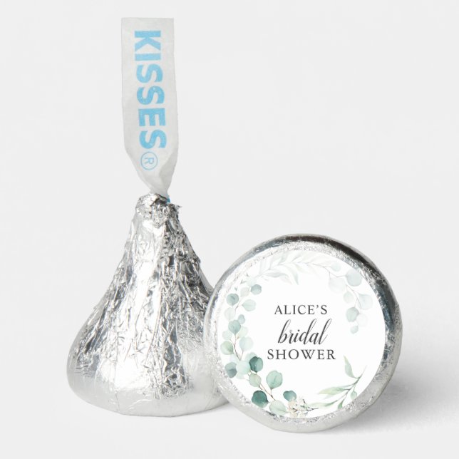 Boho Greenery Eucalyptus Bridal Shower Hershey®'s Kisses® (Front)