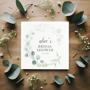 Boho Greenery Eucalyptus Bridal Shower Napkins
