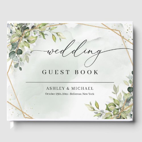 Boho greenery eucalyptus foliage gold wedding