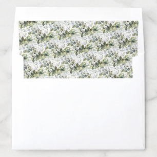 Boho greenery eucalyptus foliage wreath gold envelope liner