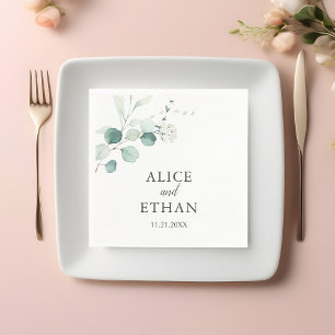 Boho Greenery Eucalyptus Wedding Napkins