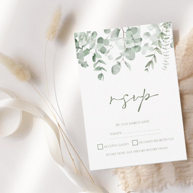 Boho Greenery Eucalyptus Wedding RSVP (Creator Uploaded)