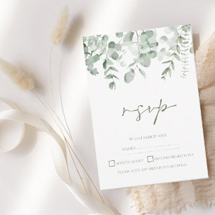 Boho Greenery Eucalyptus Wedding RSVP Card