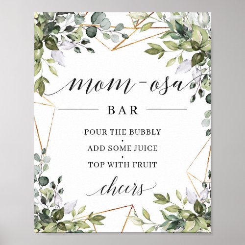 Boho greenery foliage eucalyptus mom_osa bar sign