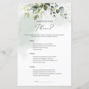 Boho greenery foliage What's On Your Phone game