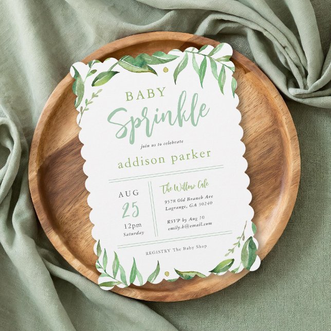 Boho Greenery Gender Neutral Baby Sprinkle Invitation (Creator Uploaded)