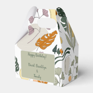 Boho greenery monstera leaves nature custom favor boxes