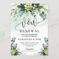 Boho greenery succulent floral foliage vow renewal