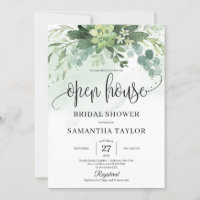 Boho Greenery Succulent Foliage Open House Bridal