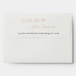 BOHO GREY PINK FLORAL DESERT CACTI FOLIAGE ADDRESS ENVELOPE