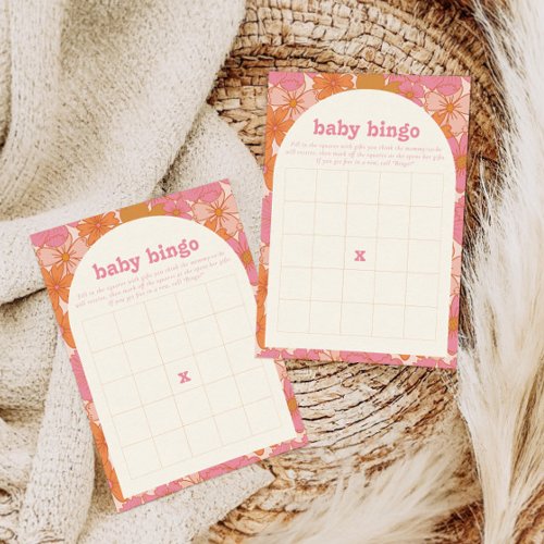 Boho Groovy Baby Bingo Baby Shower Game Card