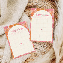 Boho Groovy Baby Bingo Baby Shower Game Card