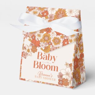 Boho Groovy Floral Baby in Bloom Baby Shower Favor Boxes
