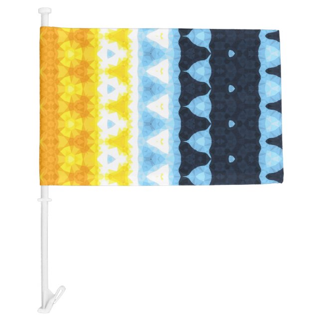 Boho Groovy Geometric Abstract AroAce Pride Flag (Front)