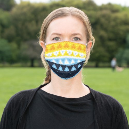 Boho Groovy Geometric Abstract AroAce Pride Flag Adult Cloth Face Mask