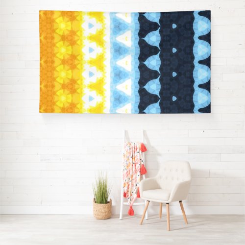 Boho Groovy Geometric Abstract AroAce Pride Flag Banner