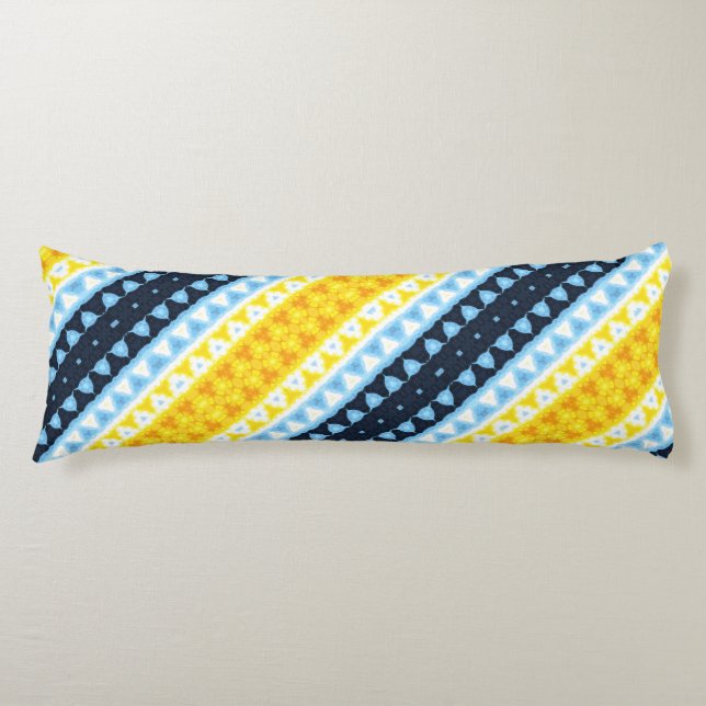 Boho Groovy Geometric Abstract AroAce Pride Flag Body Pillow (Front)