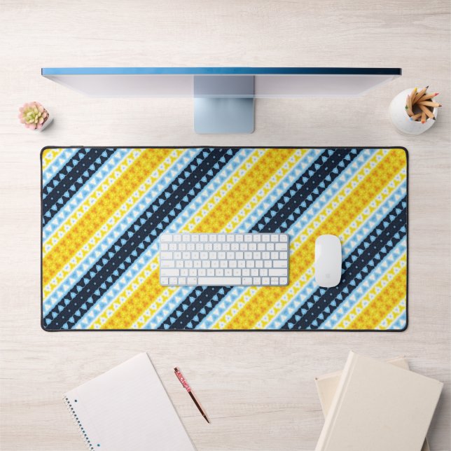 Boho Groovy Geometric Abstract AroAce Pride Flag Desk Mat (Office 1)
