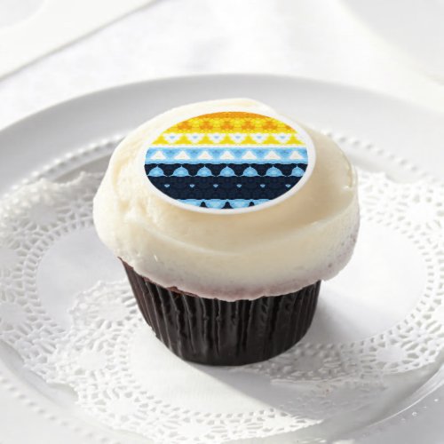 Boho Groovy Geometric Abstract AroAce Pride Flag Edible Frosting Rounds