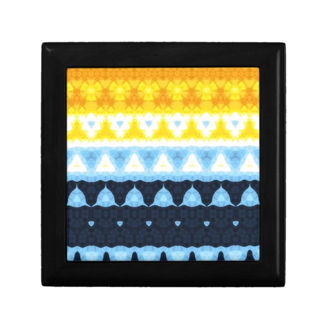 Boho Groovy Geometric Abstract AroAce Pride Flag Gift Box (Front)