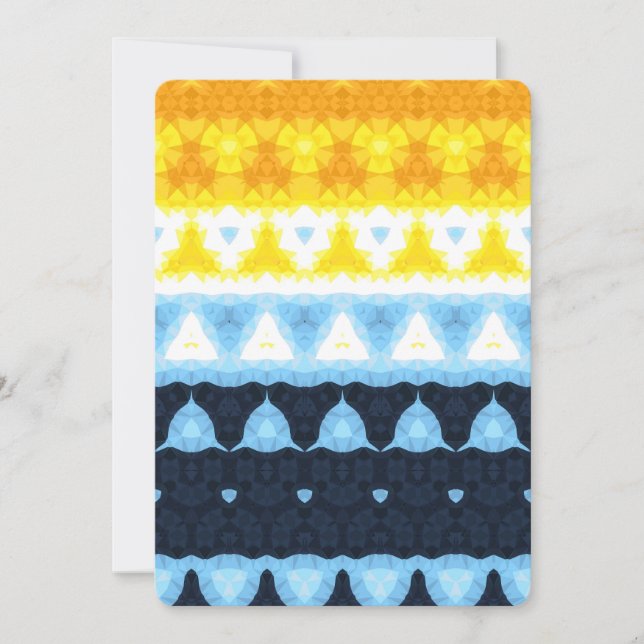 Boho Groovy Geometric Abstract AroAce Pride Flag Holiday Card (Front)