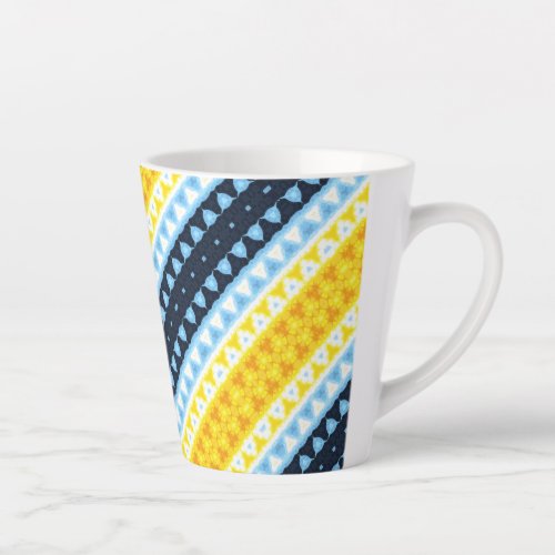 Boho Groovy Geometric Abstract AroAce Pride Flag Latte Mug