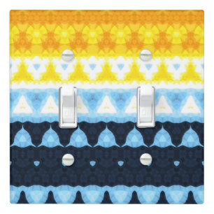 Boho Groovy Geometric Abstract AroAce Pride Flag Light Switch Cover