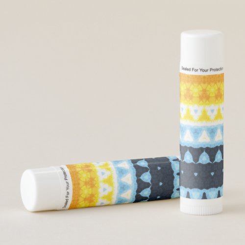 Boho Groovy Geometric Abstract AroAce Pride Flag Lip Balm