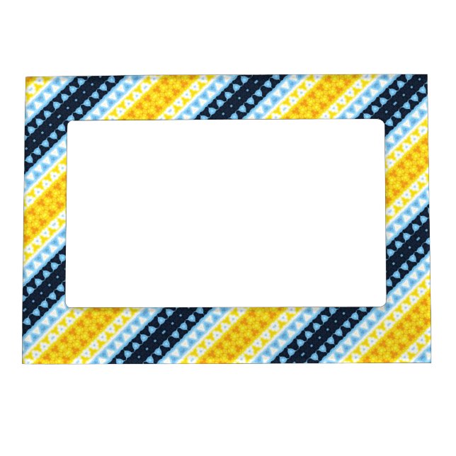 Boho Groovy Geometric Abstract AroAce Pride Flag Magnetic Frame (Front)