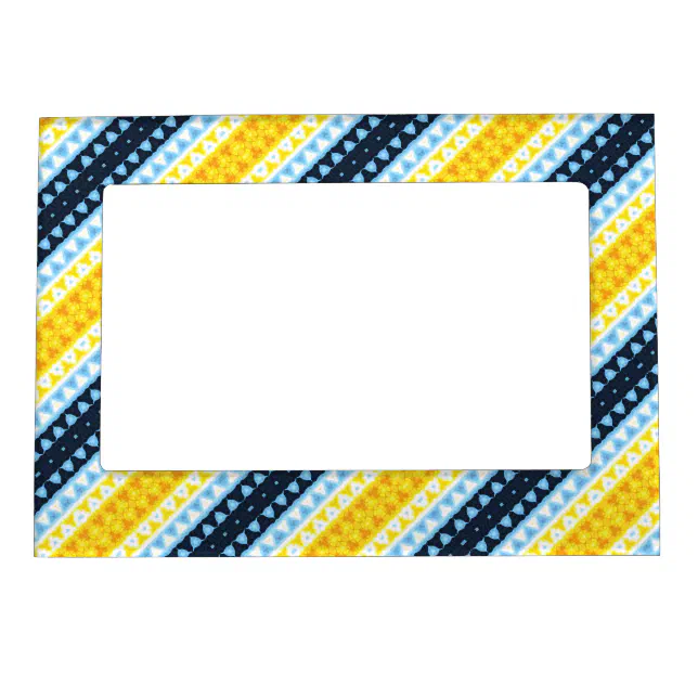 Boho Groovy Geometric Abstract AroAce Pride Flag Magnetic Frame | Zazzle
