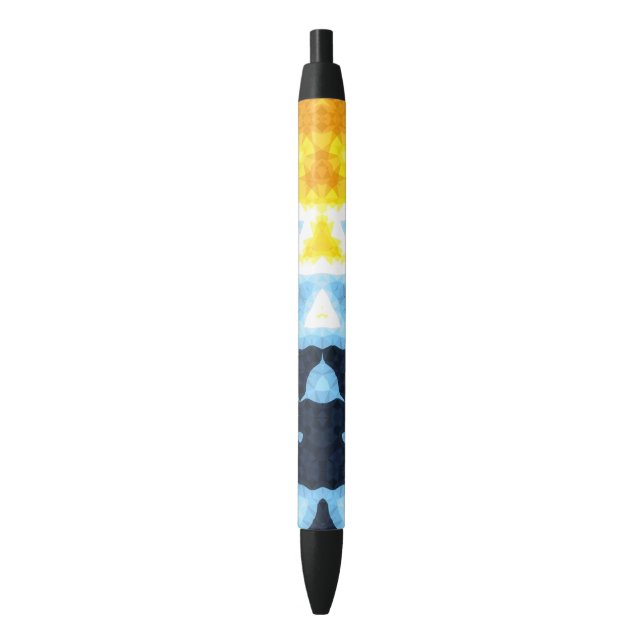 Boho Groovy Geometric Abstract AroAce Pride Flag Pen (Front Vertical)