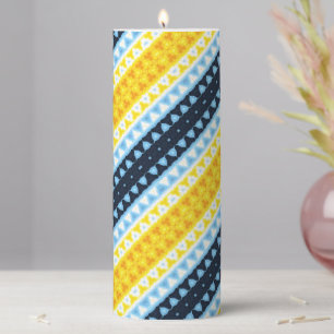 Boho Groovy Geometric Abstract AroAce Pride Flag Pillar Candle