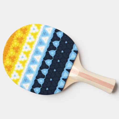 Boho Groovy Geometric Abstract AroAce Pride Flag Ping Pong Paddle