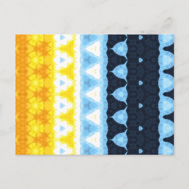 Boho Groovy Geometric Abstract AroAce Pride Flag Postcard (Front)