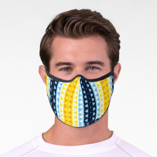 Boho Groovy Geometric Abstract AroAce Pride Flag Premium Face Mask