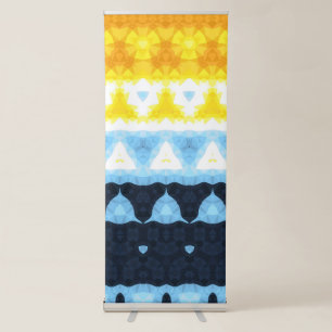 Boho Groovy Geometric Abstract AroAce Pride Flag Retractable Banner