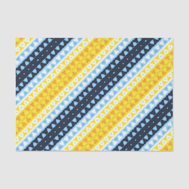 Boho Groovy Geometric Abstract AroAce Pride Flag Tissue Paper (Front)