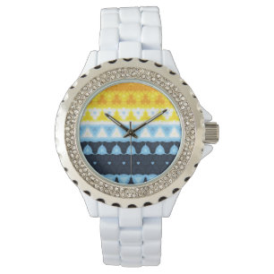 Boho Groovy Geometric Abstract AroAce Pride Flag Watch
